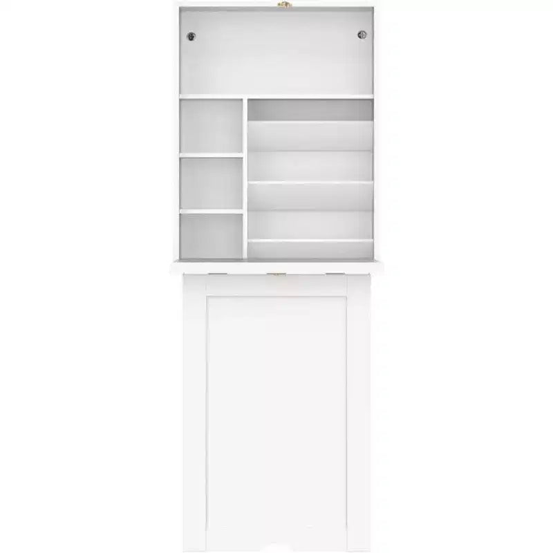 Sandinrayli Wall Mounted Space Saving Fold Out Convertible Desk, White