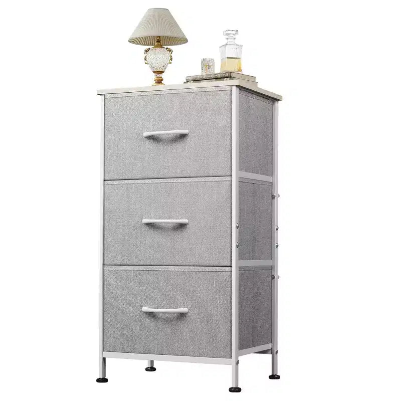 GALAXHERO Nightstand with 3 Drawers  Fabric Dresser Storage Organizer for Bedroom, Hallway, Entryway, Closets