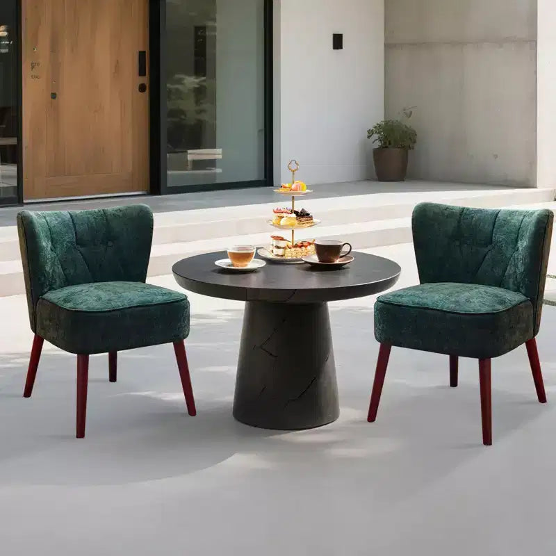 GustoWave Mid Century Accent Chair with Solid Wood Legs, Modern Upholstered Wingback Living Room Chair, Dining Chairs