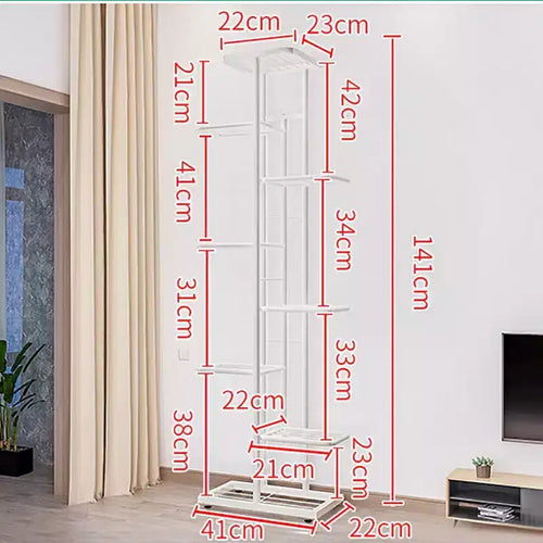 Support pour plantes à 8 niveaux, pour intérieur, étagère à plantes en métal pour patio, jardin, chambre à coucher, coin salon, balcon