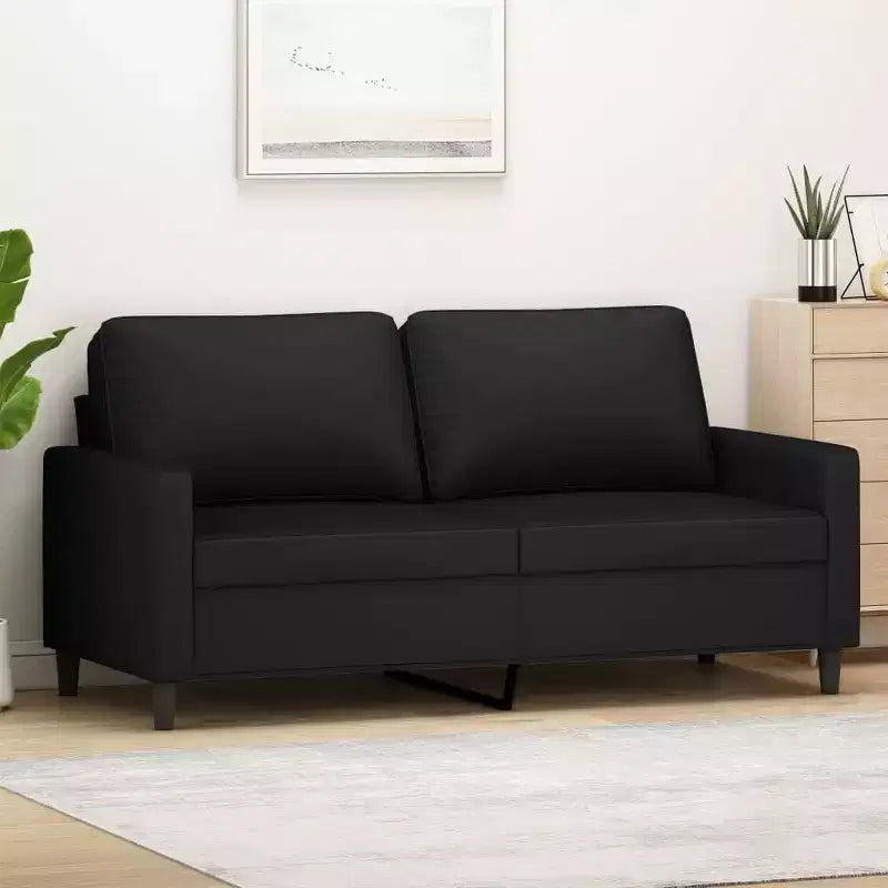 vidaXL 2-Seater Black Velvet Sofa with Sturdy Metal Frame, Comfortable Padded Seating, Ideal for Living Room or Lounge Area
