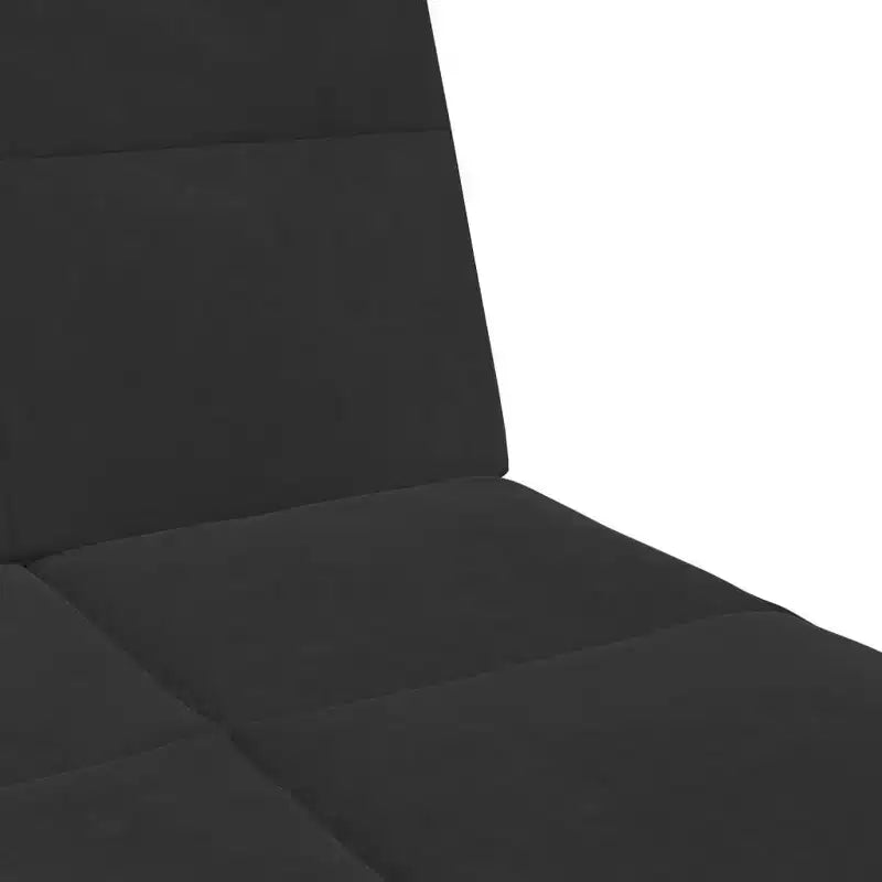 vidaXL 2-Seater Sofa Bed with Footstool Black Velvet - Convertible Sleeper Couch for Living Room/Office