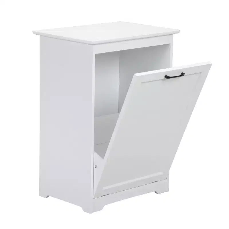 Sandinrayli 10 Gal. Armoire à poubelle basculante avec porte à angle réglable pour buanderie, cuisine ou poubelle en bois