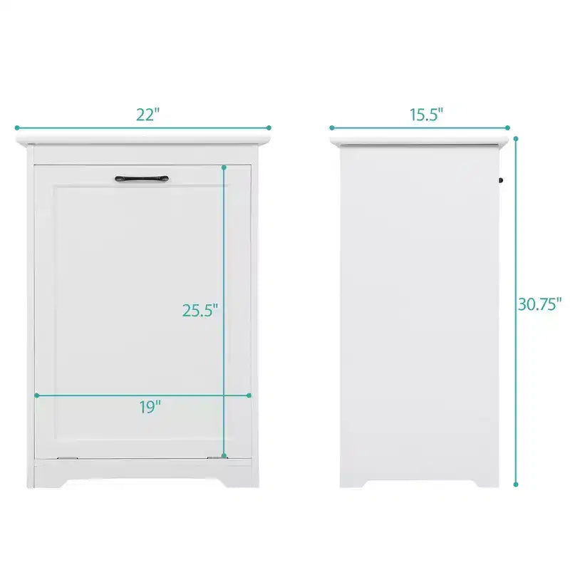 Sandinrayli 10 Gal. Armoire à poubelle basculante avec porte à angle réglable pour buanderie, cuisine ou poubelle en bois