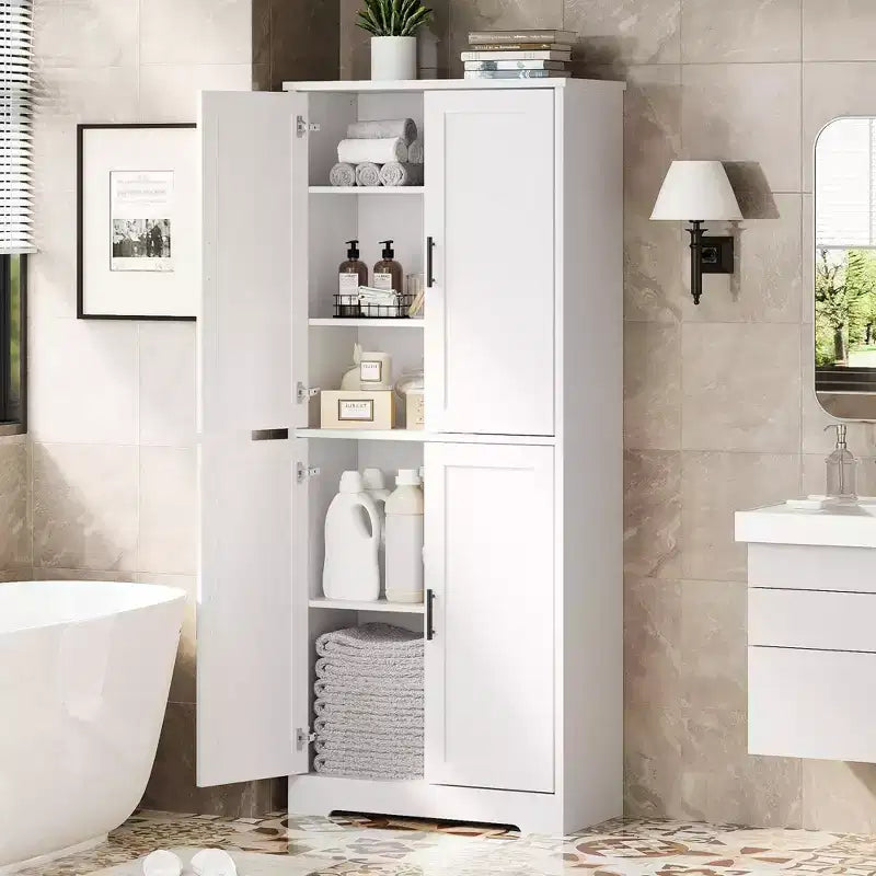 Pantry Cabinet,70 Tall Kitchen Pantry Cabinets with 2 Doors and 3 Adjustable Shelves, Freestanding Cupboard, Modern Storage Cabinet for Bathroom
