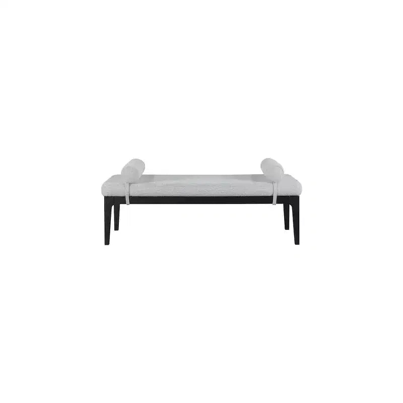 Meridian Furniture, Banc Priscilla en tissu texturé lin