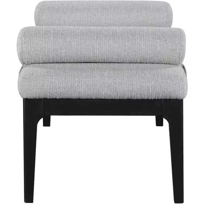 Meridian Furniture, Banc Priscilla en tissu texturé lin