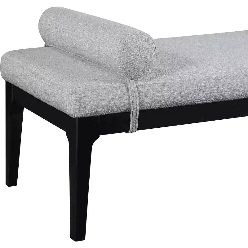 Meridian Furniture, Banc Priscilla en tissu texturé lin