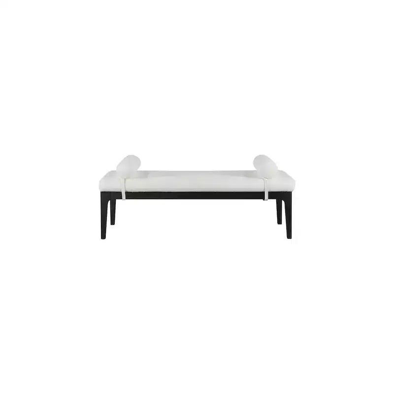 Meridian Furniture, Banc Priscilla en tissu texturé lin
