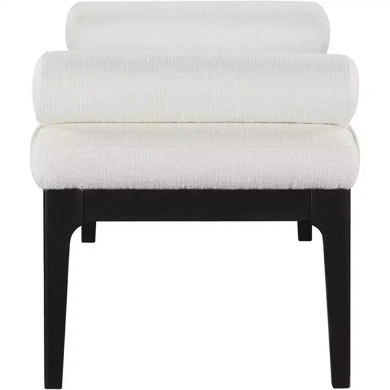 Meridian Furniture, Banc Priscilla en tissu texturé lin