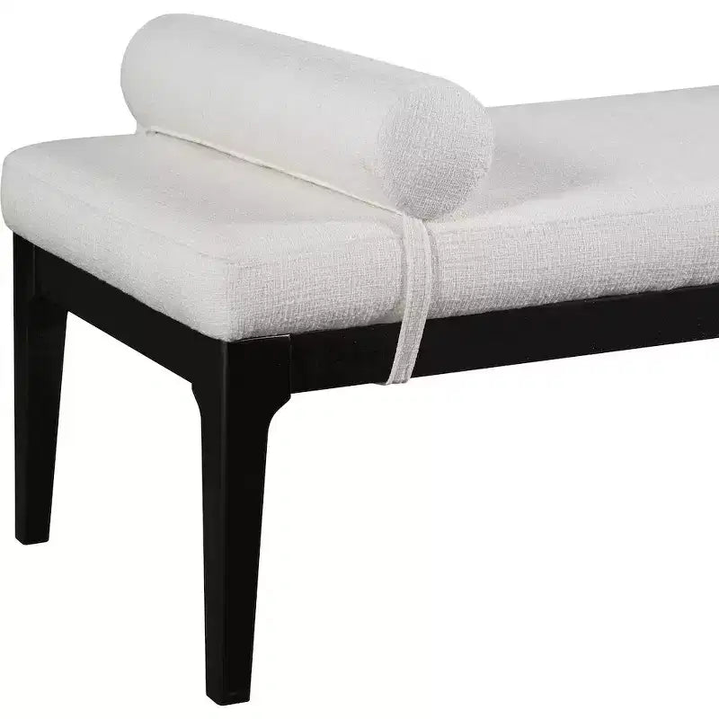 Meridian Furniture,Priscilla Linen Textured Fabric Bench