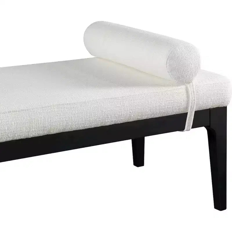 Meridian Furniture, Banc Priscilla en tissu texturé lin