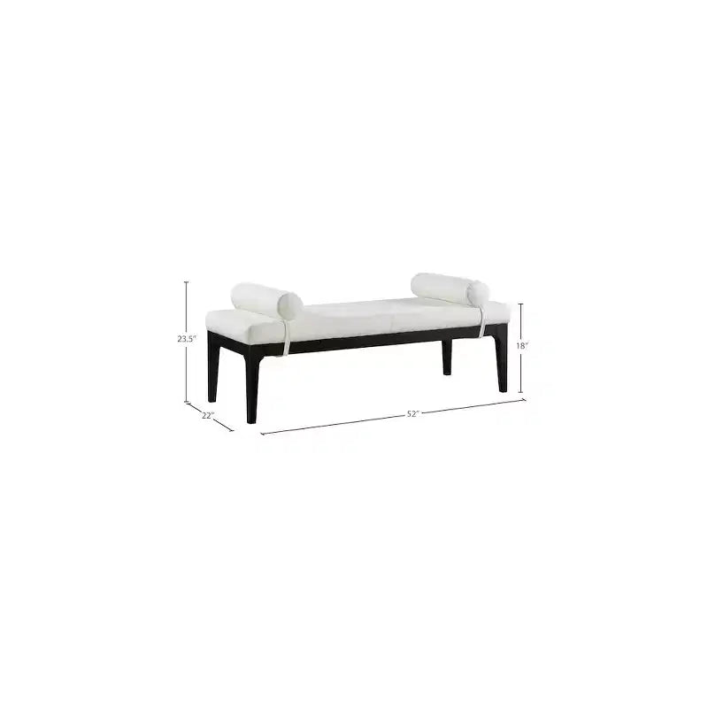 Meridian Furniture, Banc Priscilla en tissu texturé lin
