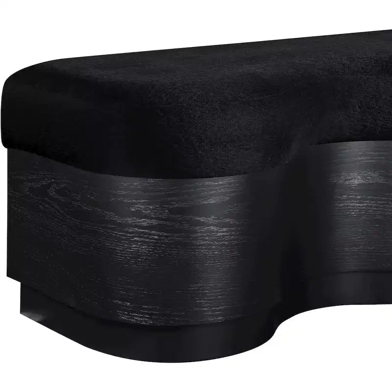 Meridian Furniture, Banc en Tissu Velours Fourrure Savoy