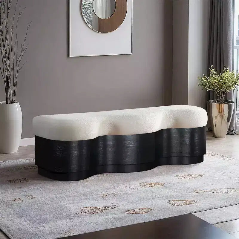Meridian Furniture, Banc en Tissu Velours Fourrure Savoy
