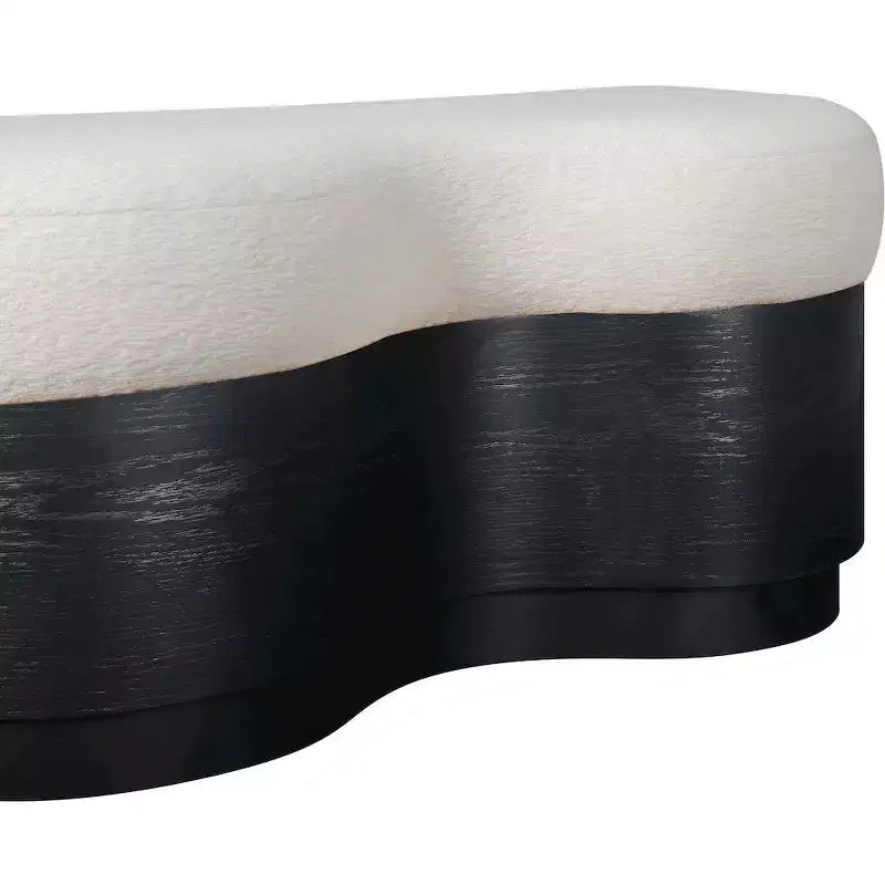 Meridian Furniture, Banc en Tissu Velours Fourrure Savoy