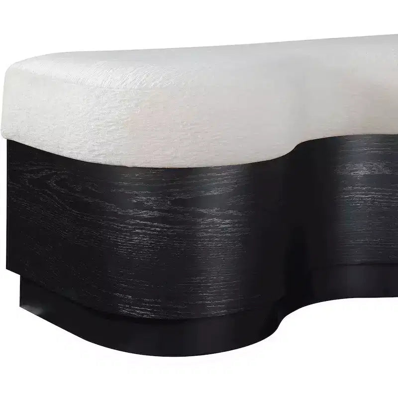 Meridian Furniture, Banc en Tissu Velours Fourrure Savoy