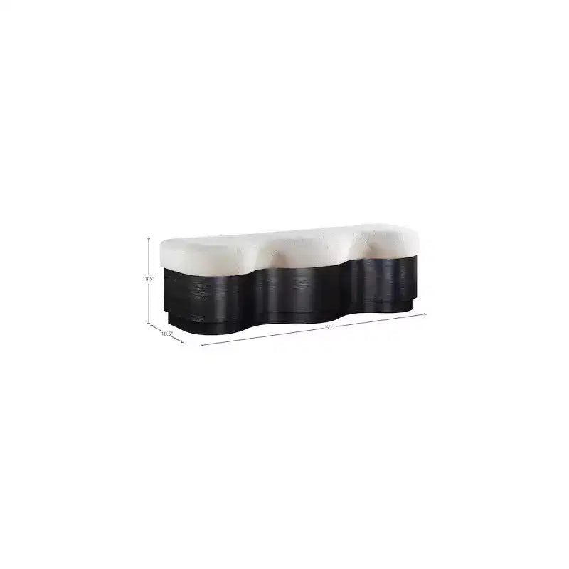 Meridian Furniture, Banc en Tissu Velours Fourrure Savoy