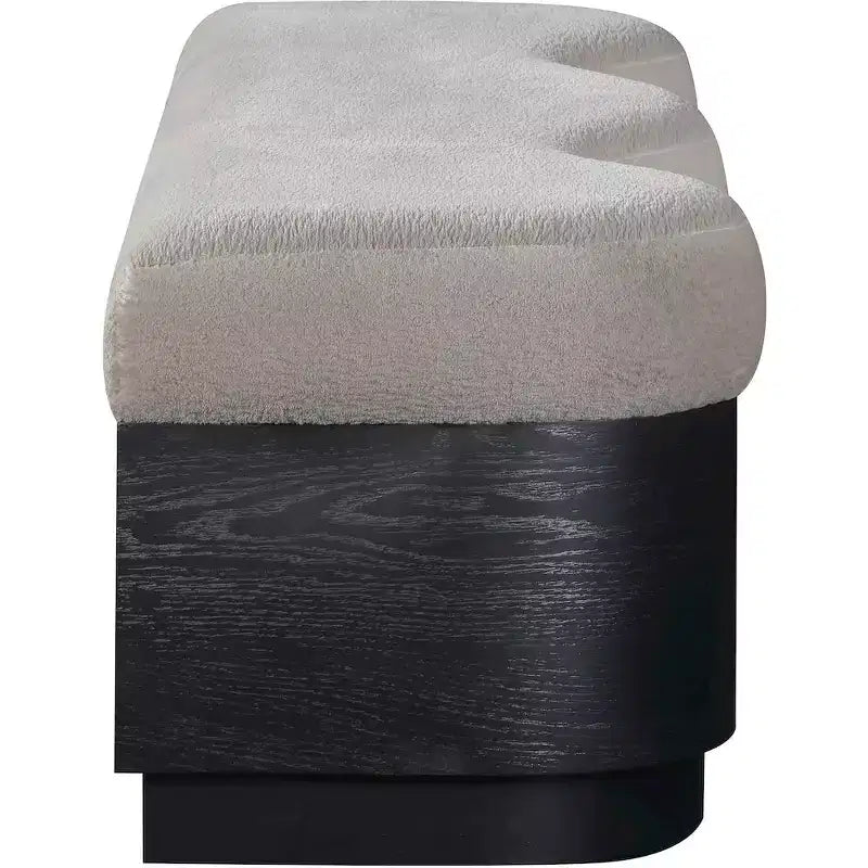 Meridian Furniture, Banc en Tissu Velours Fourrure Savoy