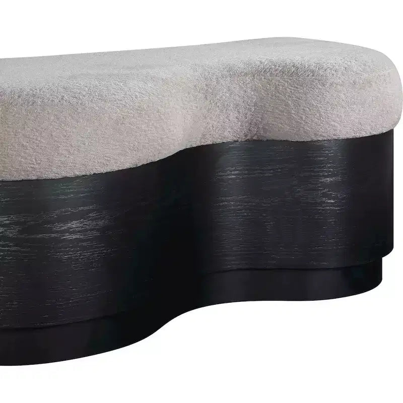 Meridian Furniture, Banc en Tissu Velours Fourrure Savoy