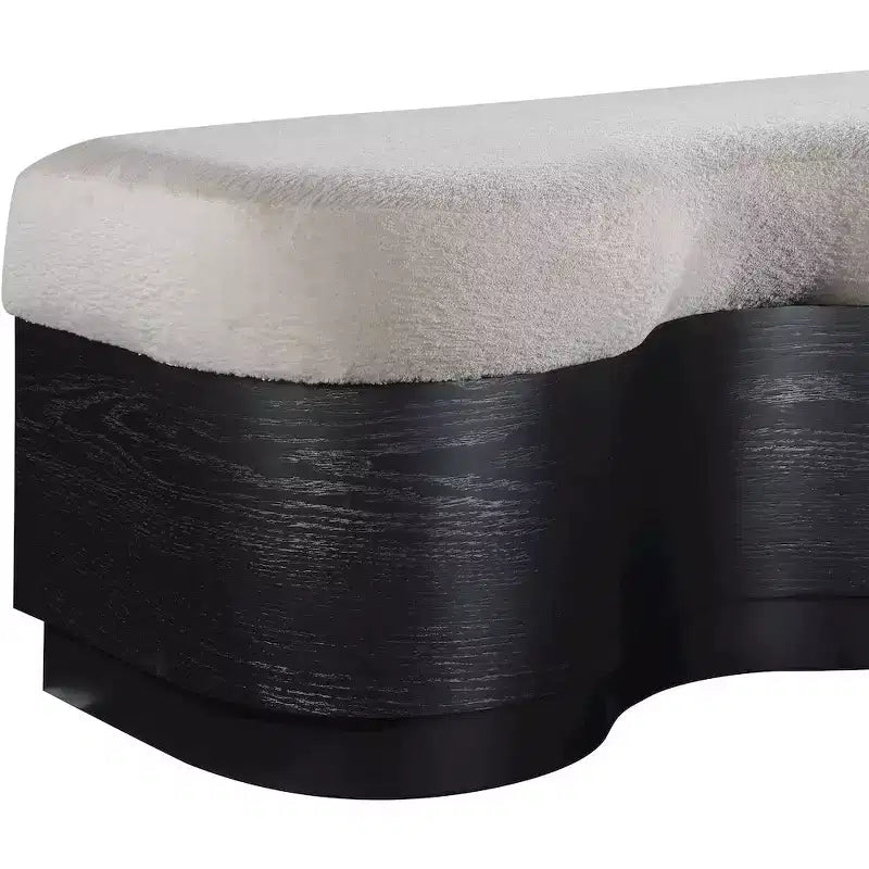 Meridian Furniture, Banc en Tissu Velours Fourrure Savoy