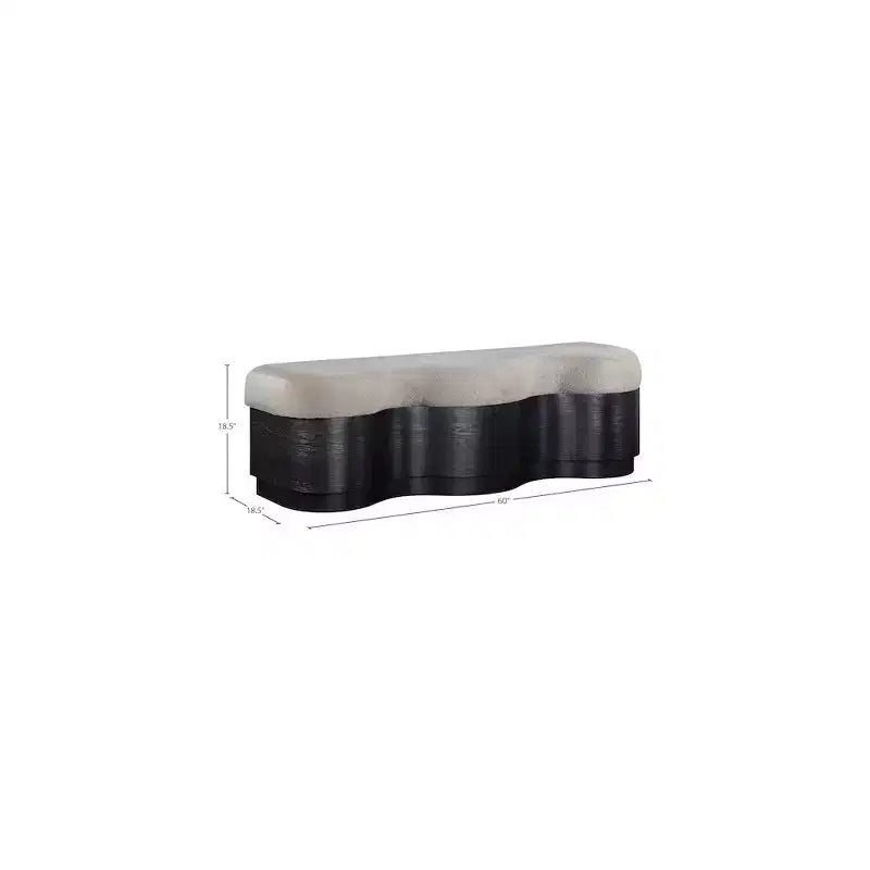 Meridian Furniture, Banc en Tissu Velours Fourrure Savoy