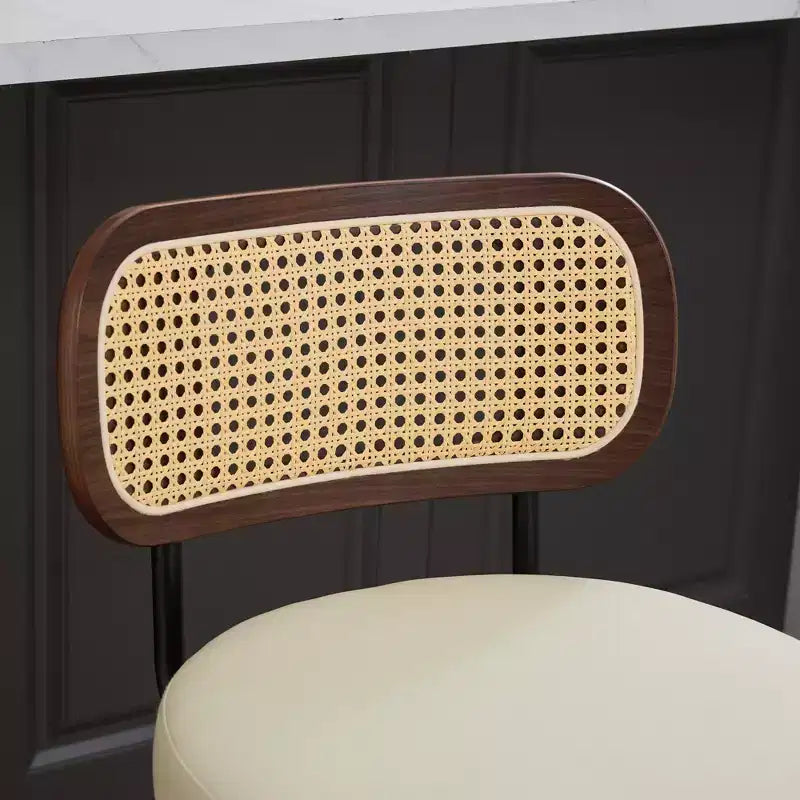 CLIHOME Set of 2 Counter Height Bar Stools - 26 Rattan Counter Height Stools With Cane Back and Upholstered Seat