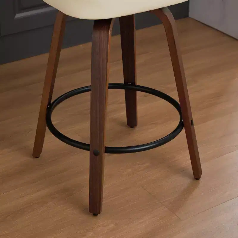 CLIHOME Set of 2 Counter Height Bar Stools - 26 Rattan Counter Height Stools With Cane Back and Upholstered Seat