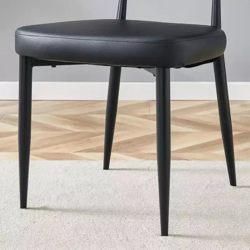 MAYEERTY Lot de 4 chaises de salle à manger ergonomiques noires minimalistes dossier incurvé assise confortable