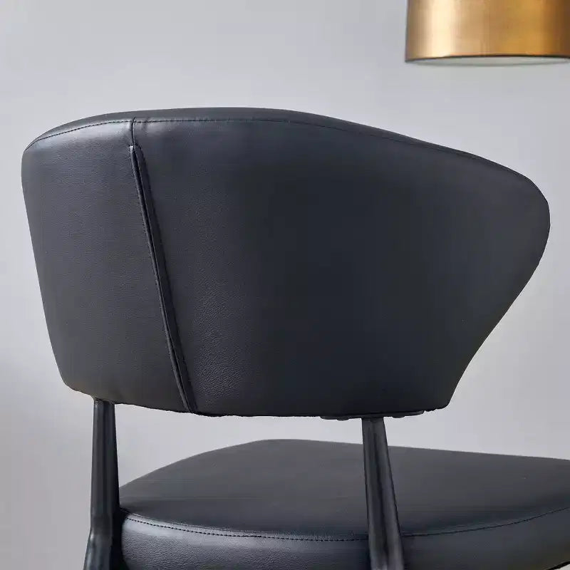 MAYEERTY Lot de 4 chaises de salle à manger ergonomiques noires minimalistes dossier incurvé assise confortable