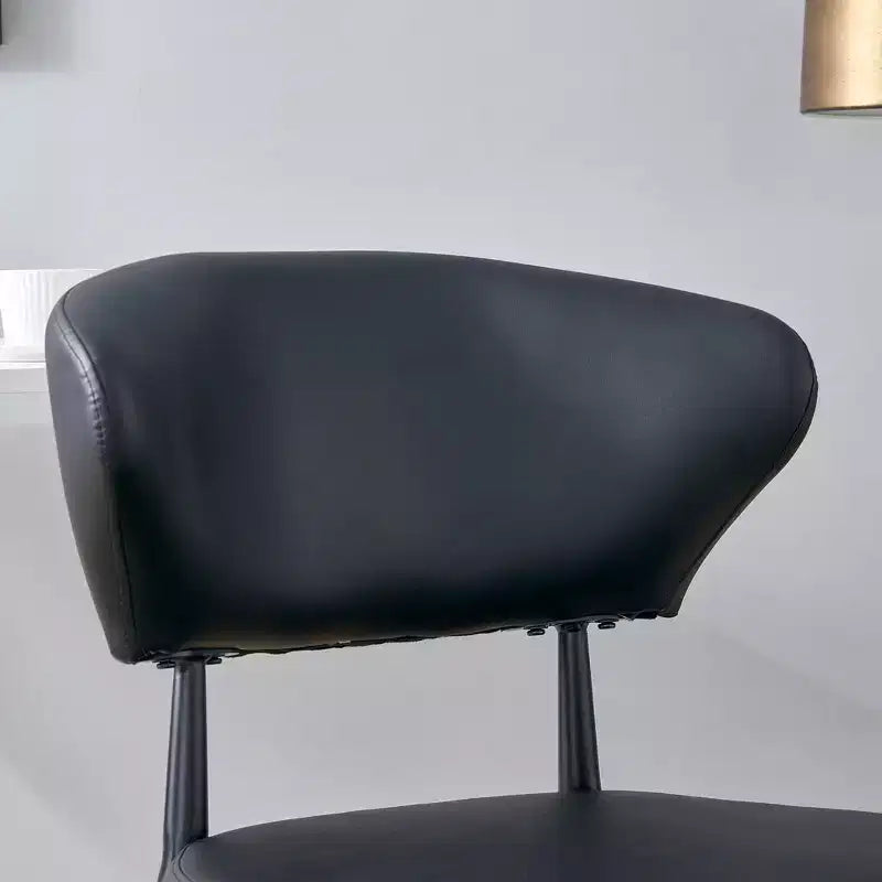 MAYEERTY Lot de 4 chaises de salle à manger ergonomiques noires minimalistes dossier incurvé assise confortable