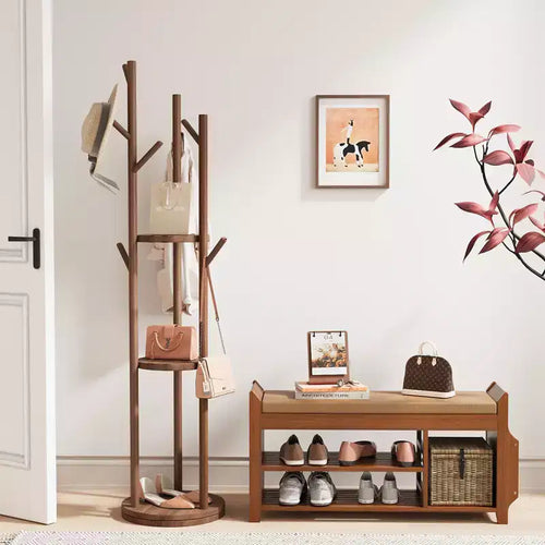 37.4 Bamboo Shoe Bench with Storage