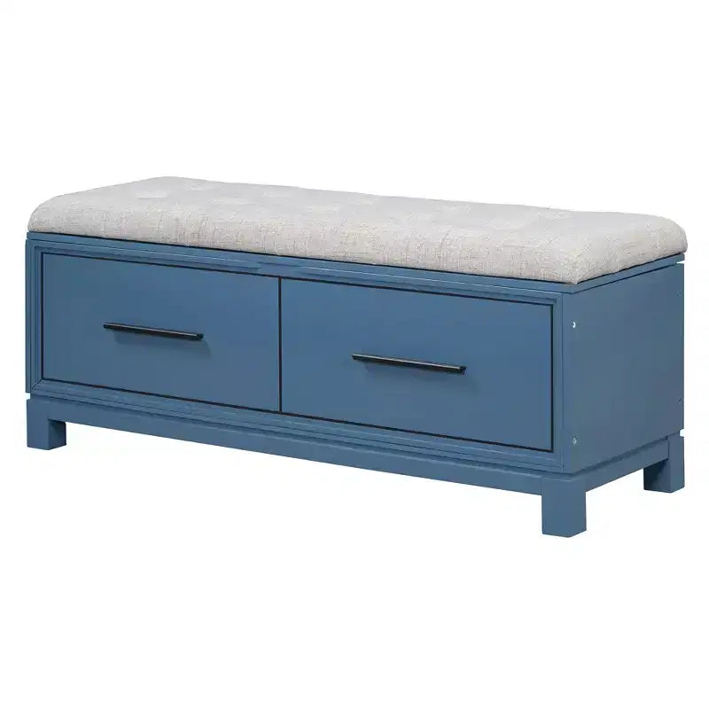 Banc à chaussures TUYOHW avec coussin amovible, banc d'entrée avec rangement caché pour salon, entrée et couloirs, marine