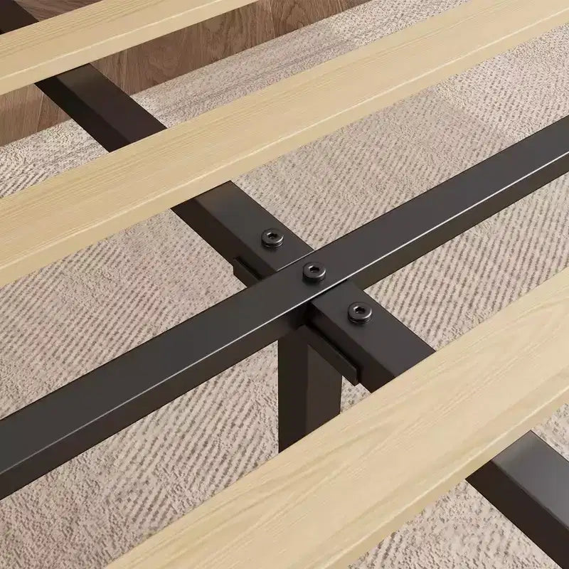 Wooden Platform Bed Frame with Headboard, Full Size Mattress Foundation with Wooden Slat Support, No Box Spring Needed, Easy Assembly, Light Brown