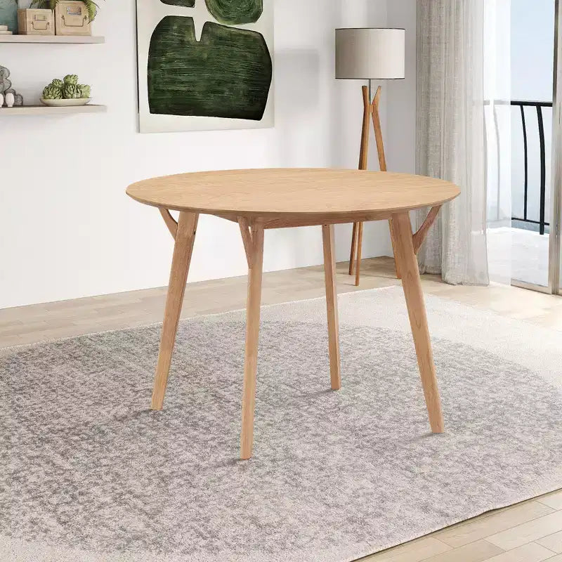 Okak 42 Round Wooden Dining Table Kitchen Table Dining Table for 4 for Dining Room