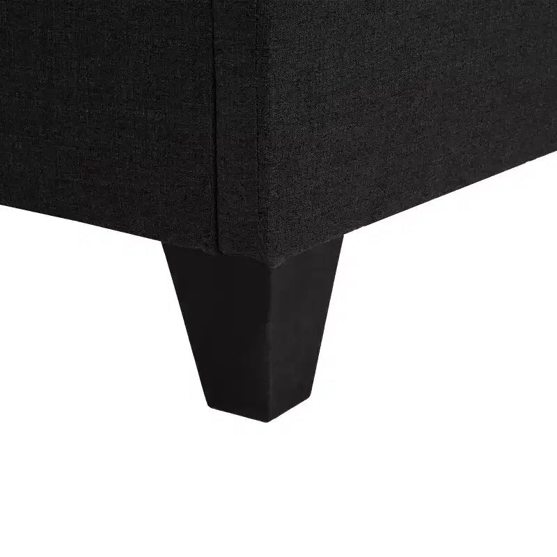 Carter Dark Grey Upholstered Platform Bed Frame