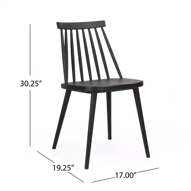 Chaises de salle à manger en plastique GDFStudio Boyd Farmhouse à dossier fuseau (Lot de 2)