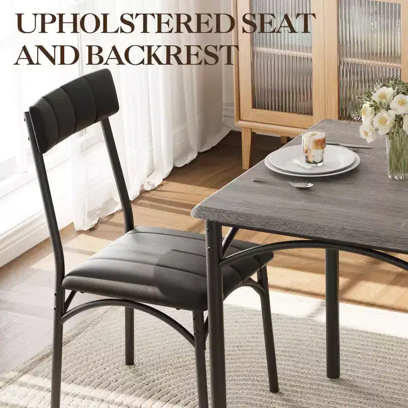 Compact Dining Set for Small Spaces - 2-Chair Breakfast Nook with Metal Frame, Space-Saving Kitchen Table