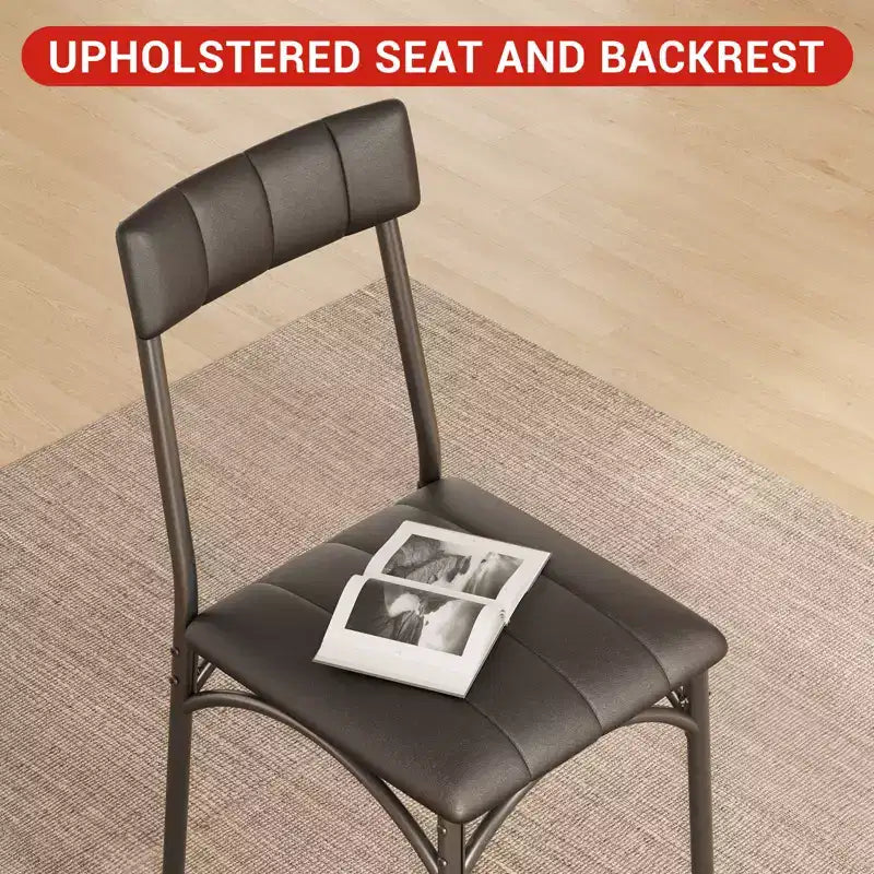 Compact Dining Set for Small Spaces - 2-Chair Breakfast Nook with Metal Frame, Space-Saving Kitchen Table