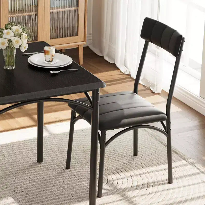 Compact Dining Set for Small Spaces - 2-Chair Breakfast Nook with Metal Frame, Space-Saving Kitchen Table