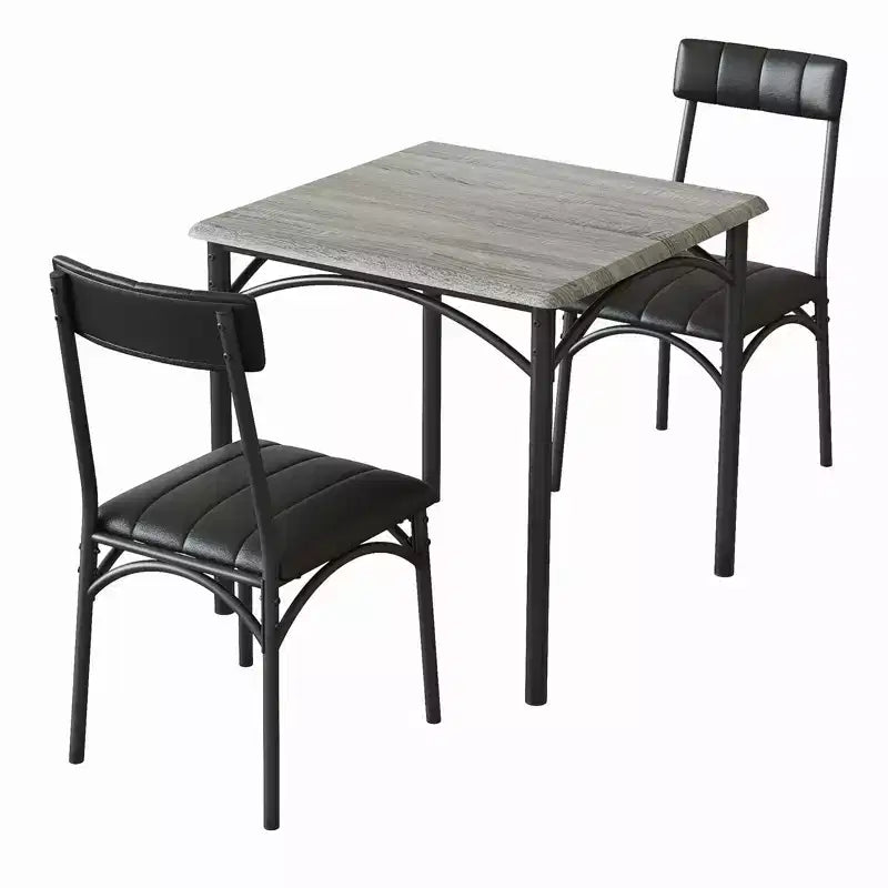 Compact Dining Set for Small Spaces - 2-Chair Breakfast Nook with Metal Frame, Space-Saving Kitchen Table