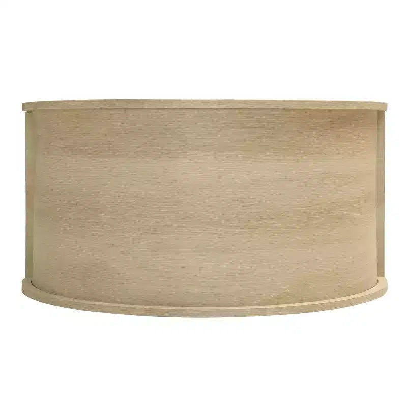 Meuble de cuisine Okak avec arche, Meuble haut avec 2 tiroirs et porte en rotin, Armoire polyvalente pour salon et salle à manger, Naturel