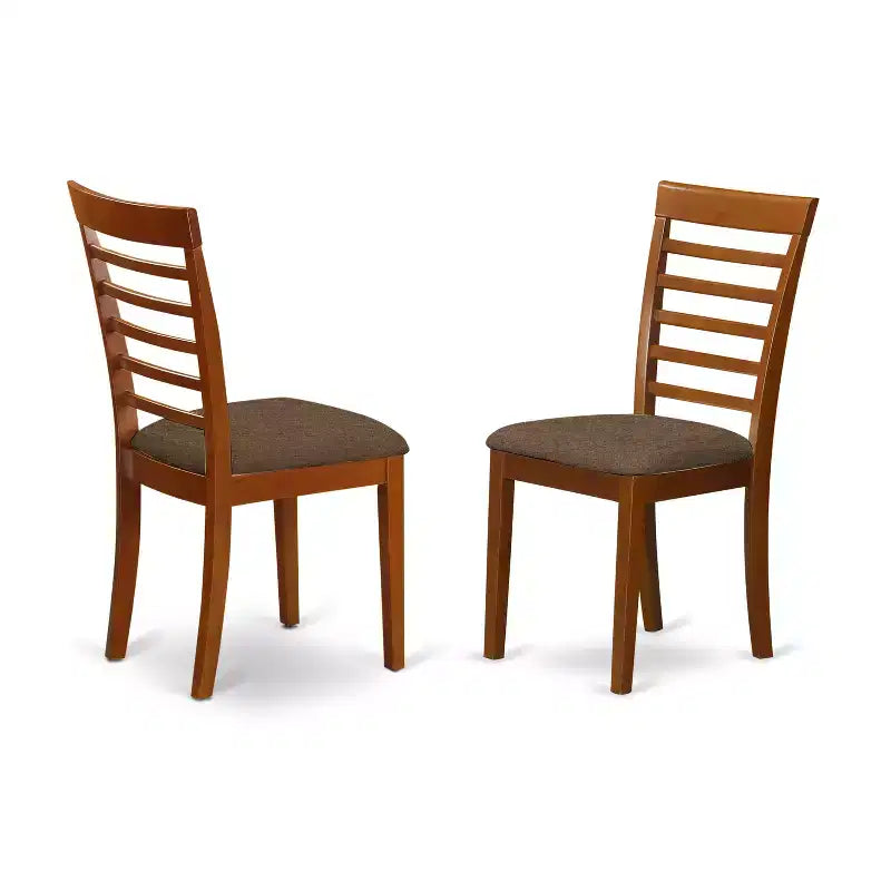 HomeStock Belmont Dining Room Set - Oval Dining Leaf With Dining Chairs, Saddle Brown