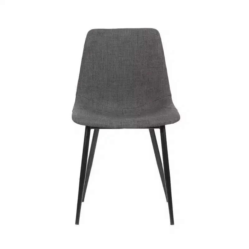 Armen Living, Chaise de salle à manger contemporaine Monte en similicuir anthracite avec pieds en métal thermolaqué noir