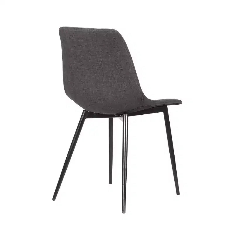 Armen Living, Chaise de salle à manger contemporaine Monte en similicuir anthracite avec pieds en métal thermolaqué noir