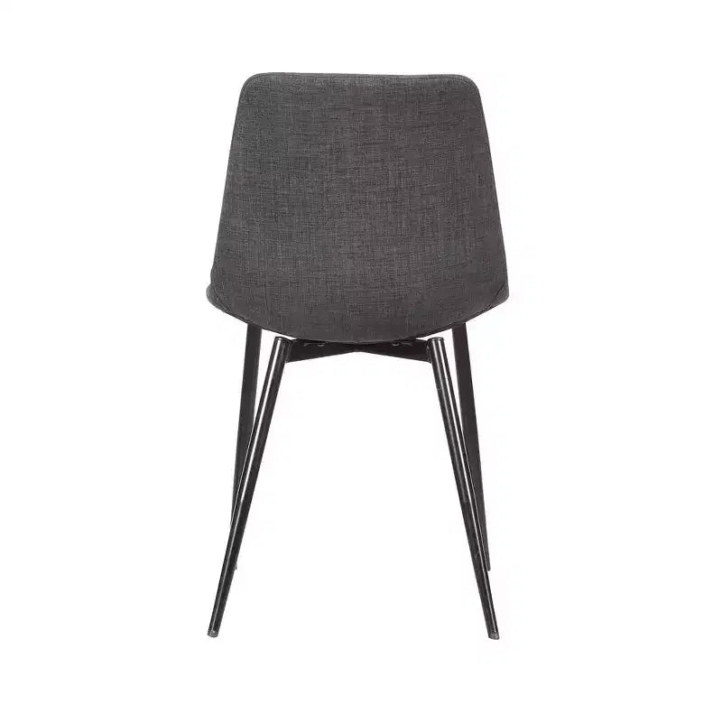 Armen Living, Chaise de salle à manger contemporaine Monte en similicuir anthracite avec pieds en métal thermolaqué noir