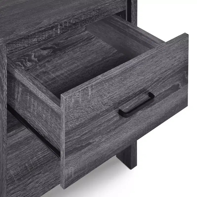 Tables de chevet contemporaines Titeca de GDFStudio en bois à 2 tiroirs (ensemble de 2)