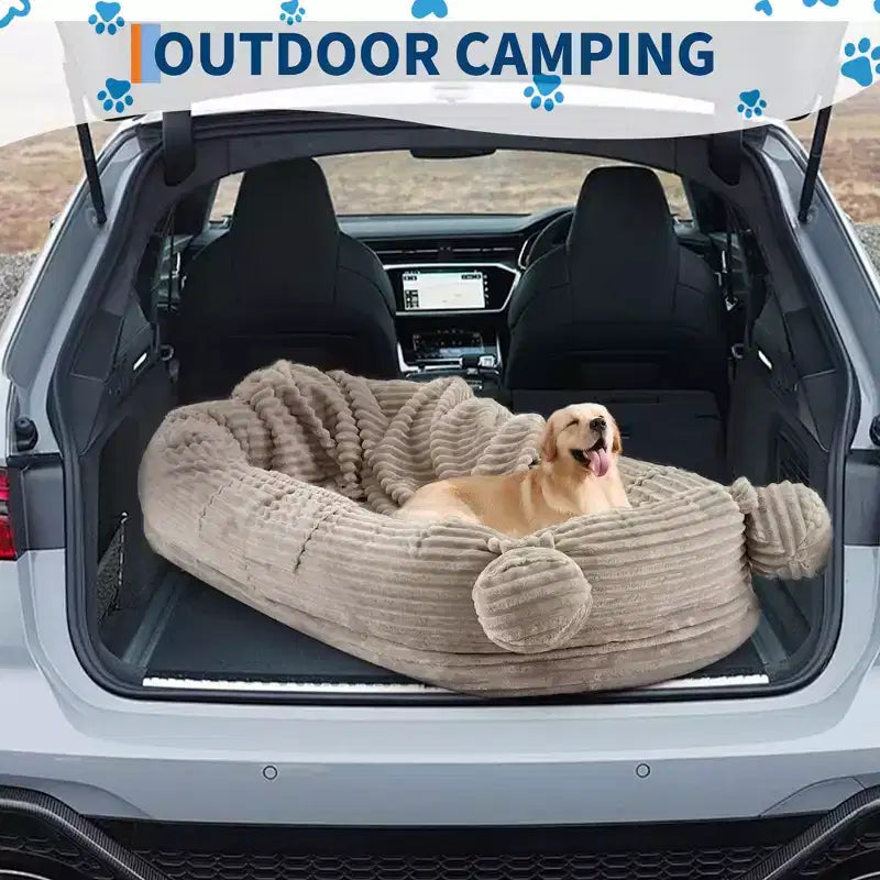 Human Dog Bed, 71''x45''x12'' Large Dog Bed with Blanket, Storage Pockets, Portable Handle, Removable Cover, Human Size Pet Bed for Adult