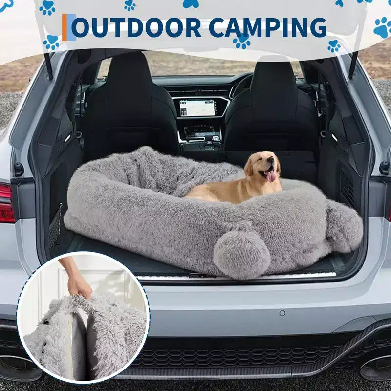 Human Dog Bed, 71''x45''x12'' Large Dog Bed with Blanket, Storage Pockets, Portable Handle, Removable Cover, Human Size Pet Bed for Adult