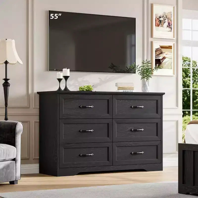 5/6 Drawers Dresser for Bedroom,Chest of Drawers,Farmhouse Modern Wooden Dresser,Storage Organizer Dresser for Bedroom,Living Room,Kids Room